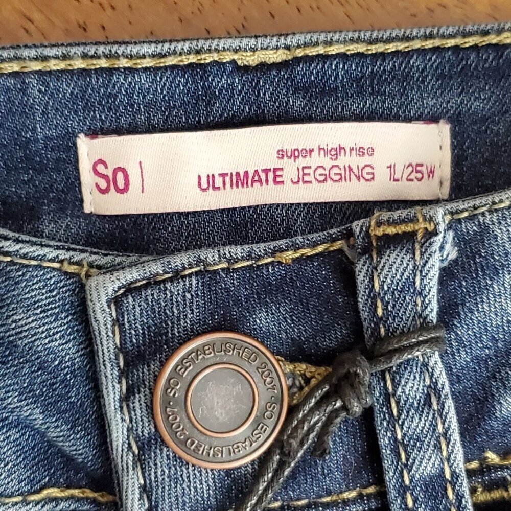 So Super High Rise Ultimate Jegging 1L/25W Skinny Fit Distressed Stretch 25x31 - Picture 6 of 13